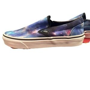 Vans Classic Slip-On Galaxy Cosmic Print Blue Purple Sneakers Mens 6 Womens 7.5